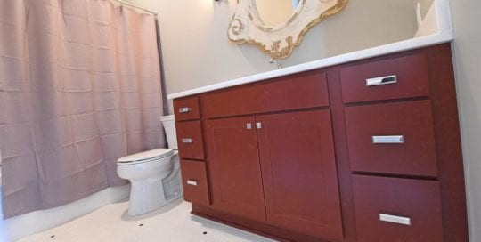 red vanity, Bathrooms